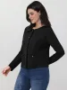 Crop Button Front Jacket sold by 89th & Madison