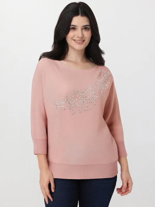 Mixed Rhinestone Embellished Pullover sold by 89th & Madison