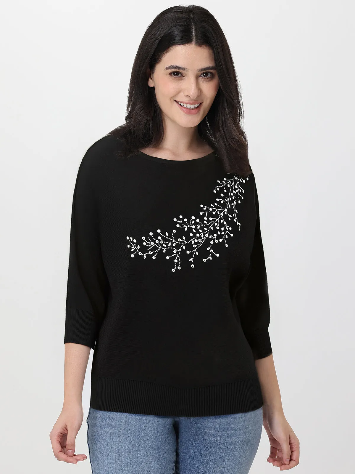 Mixed Rhinestone Embellished Pullover sold by 89th & Madison
