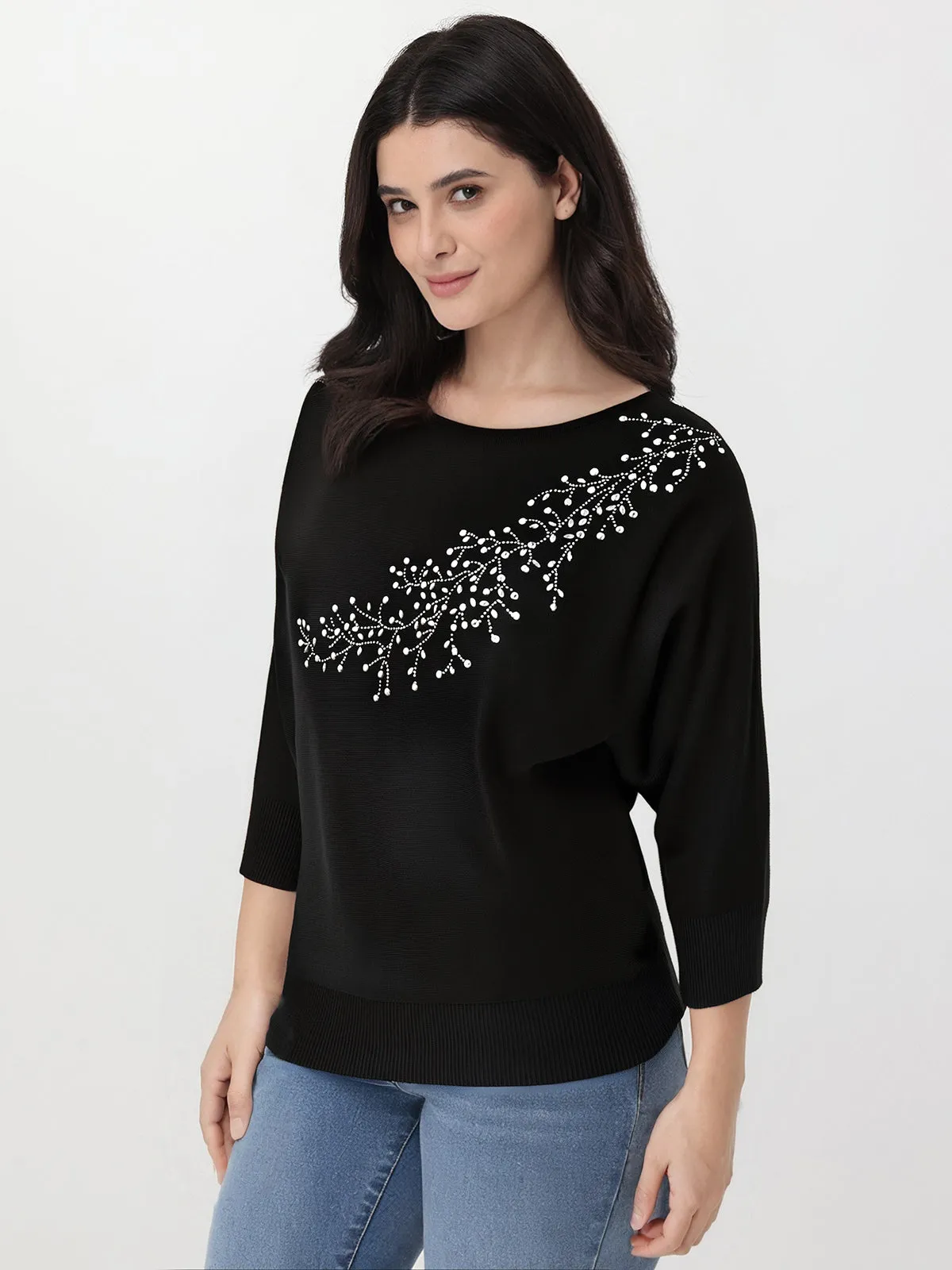 Mixed Rhinestone Embellished Pullover sold by 89th & Madison product image thumbnail 3