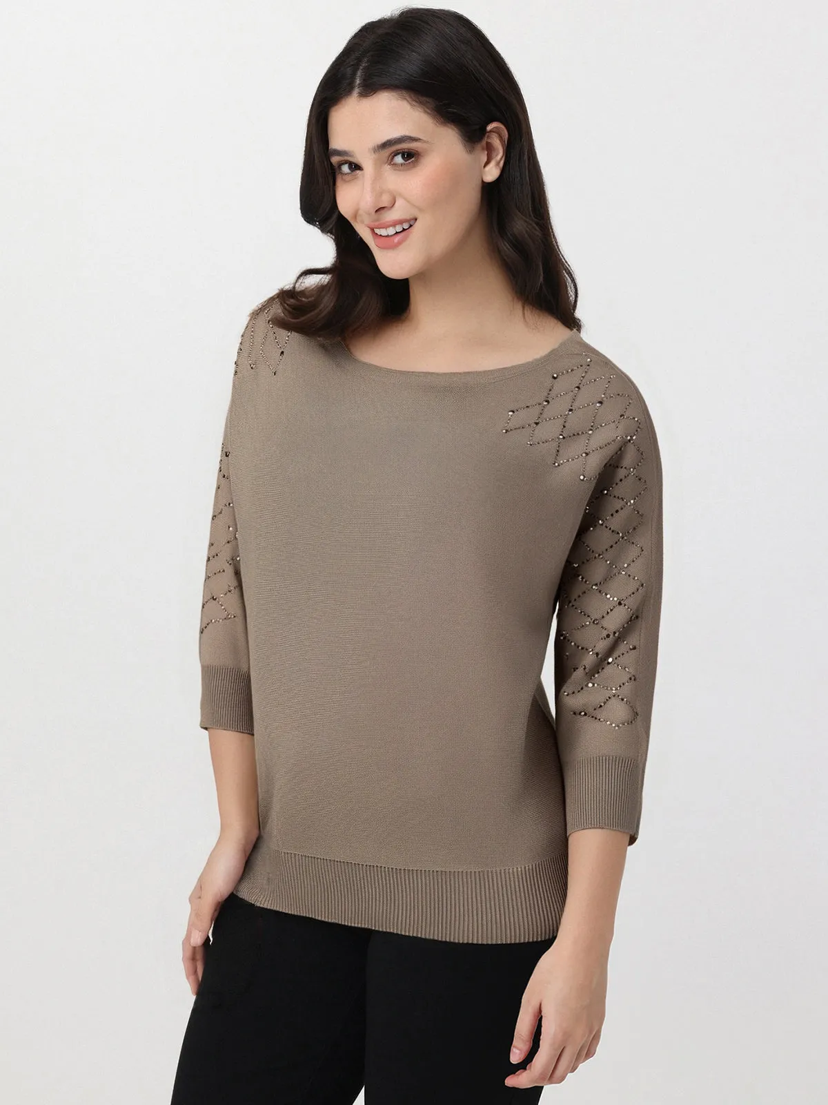 Rhinestone Sleeve Pullover sold by 89th & Madison product image thumbnail 3