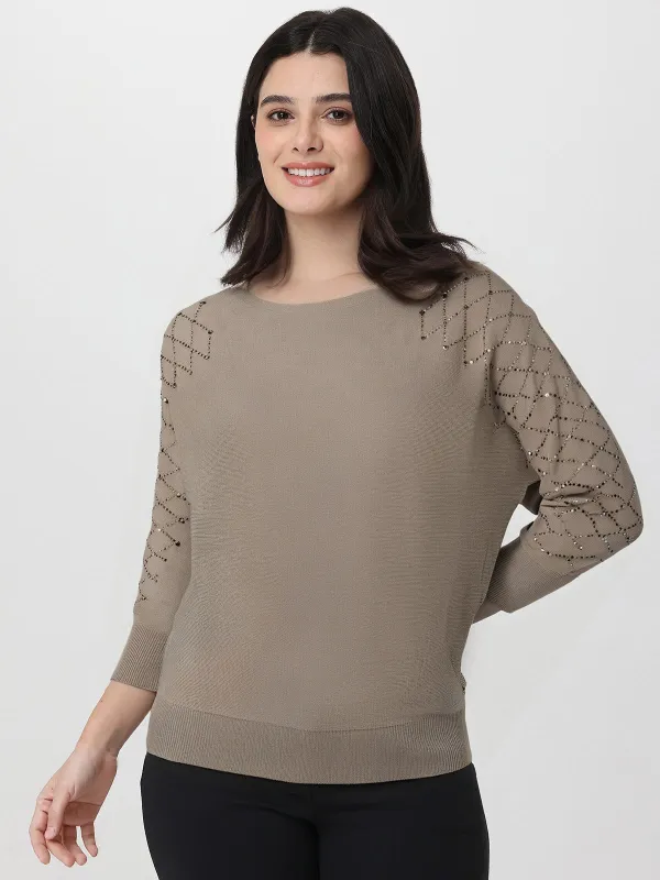 Rhinestone Sleeve Pullover sold by 89th & Madison