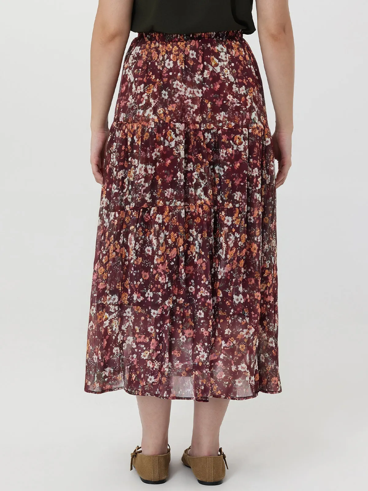 Floral Tiered Midi Skirt sold by 89th & Madison product image thumbnail 2