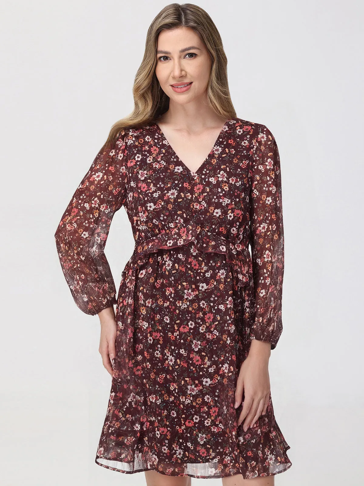 Floral Print Ruffle Mini Dress sold by 89th & Madison product image thumbnail 4