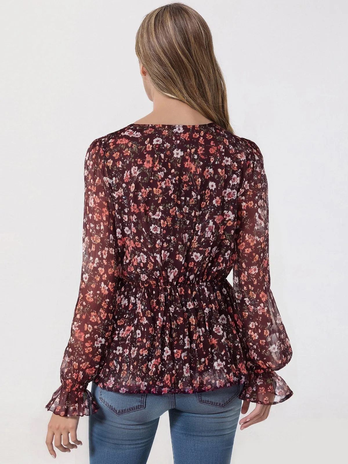Floral Print Smocked Cuff Blouse sold by 89th & Madison product image thumbnail 2