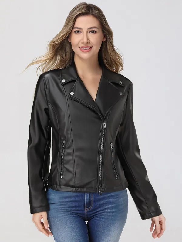 Faux Leather Moto Jacket sold by 89th & Madison
