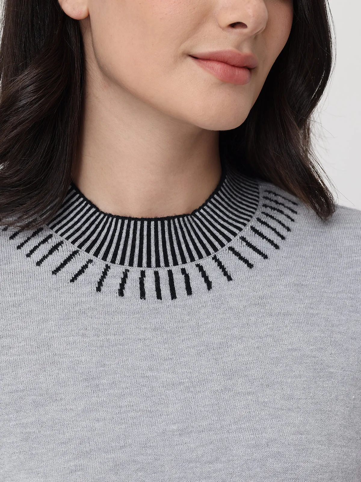 Contrast Trim Mock Neck Sweater sold by 89th & Madison product image thumbnail 4