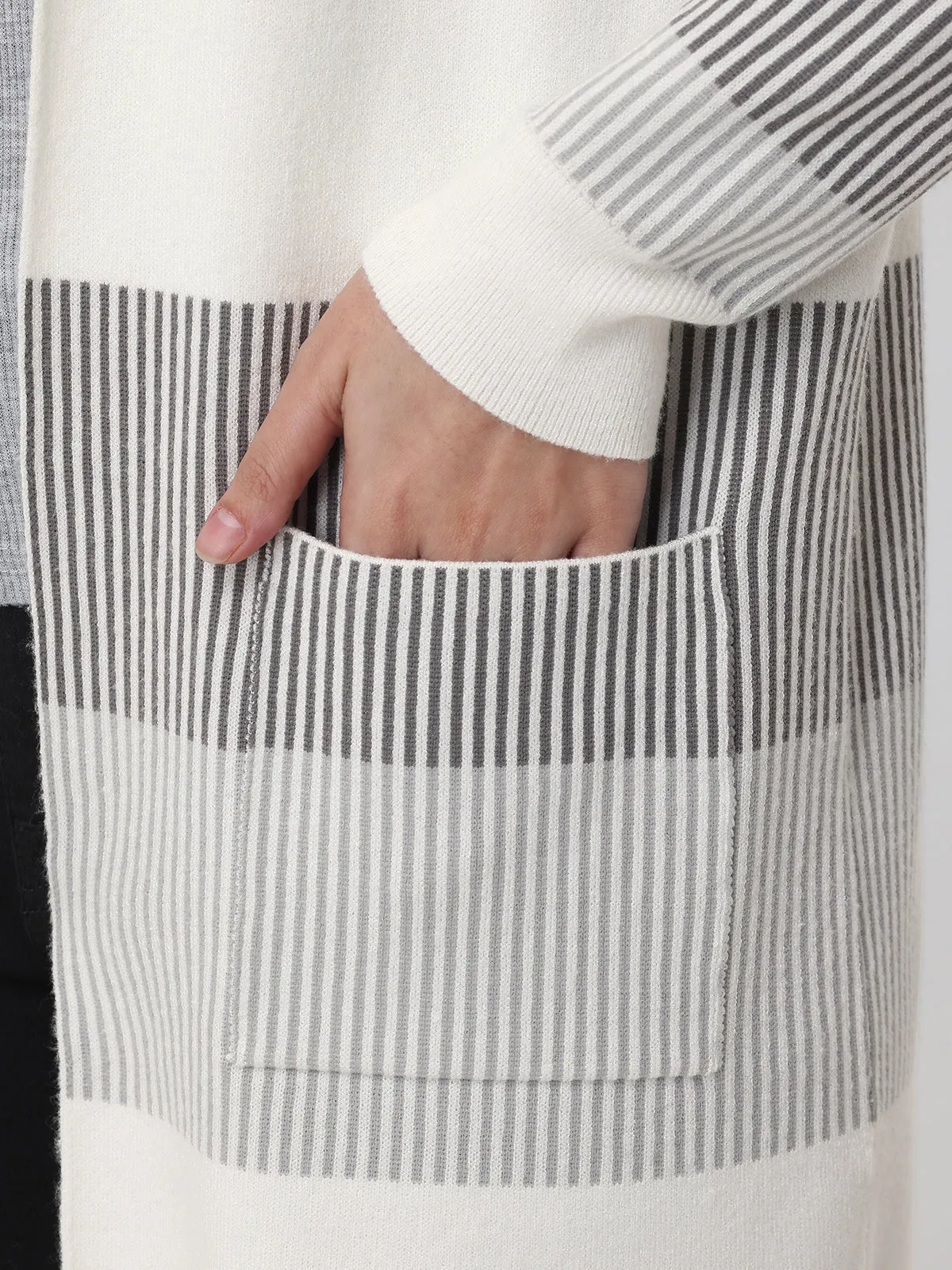 Stripe Colorblock Open Cardigan sold by 89th & Madison product image thumbnail 5