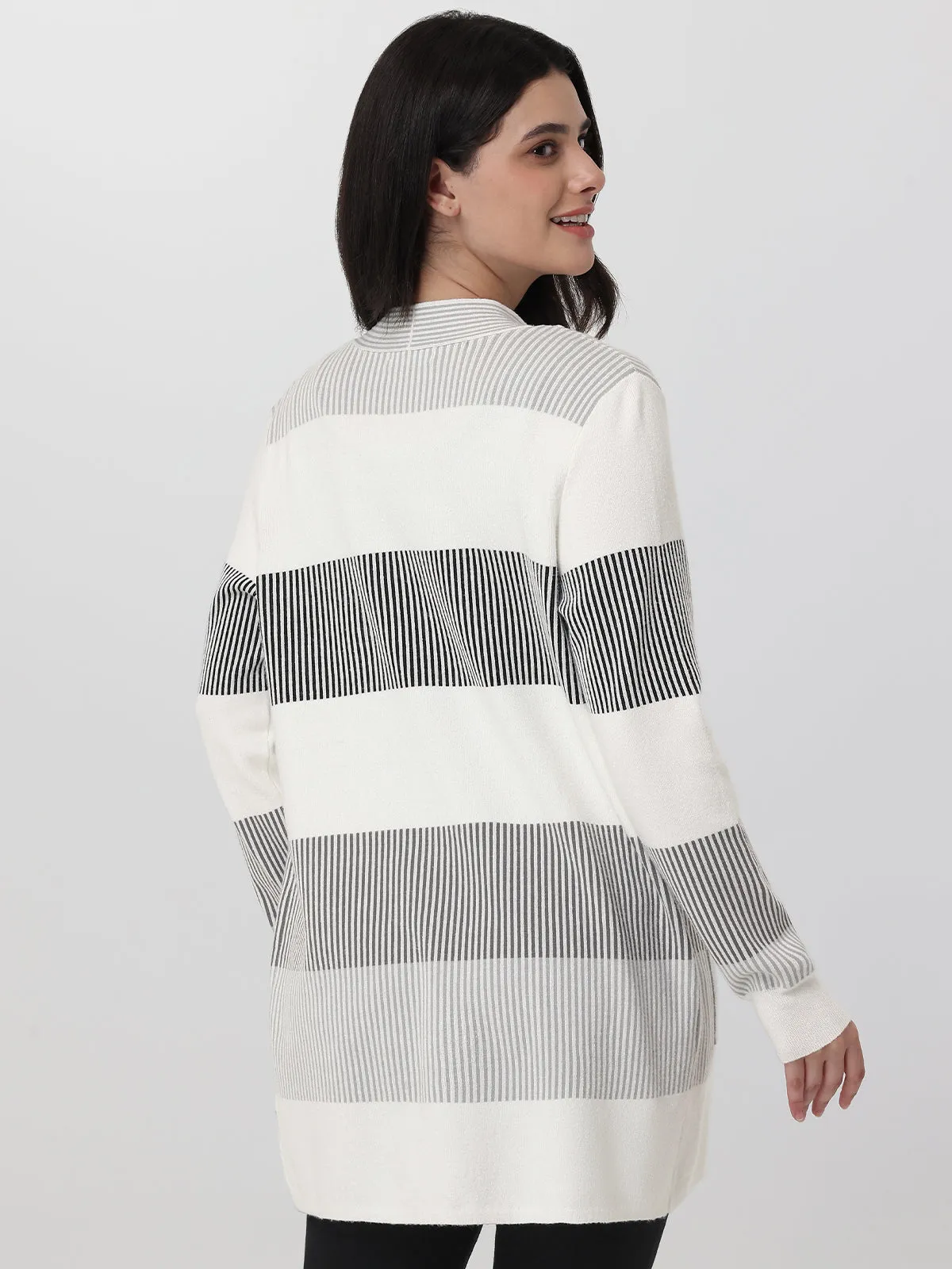 Stripe Colorblock Open Cardigan sold by 89th & Madison product image thumbnail 2