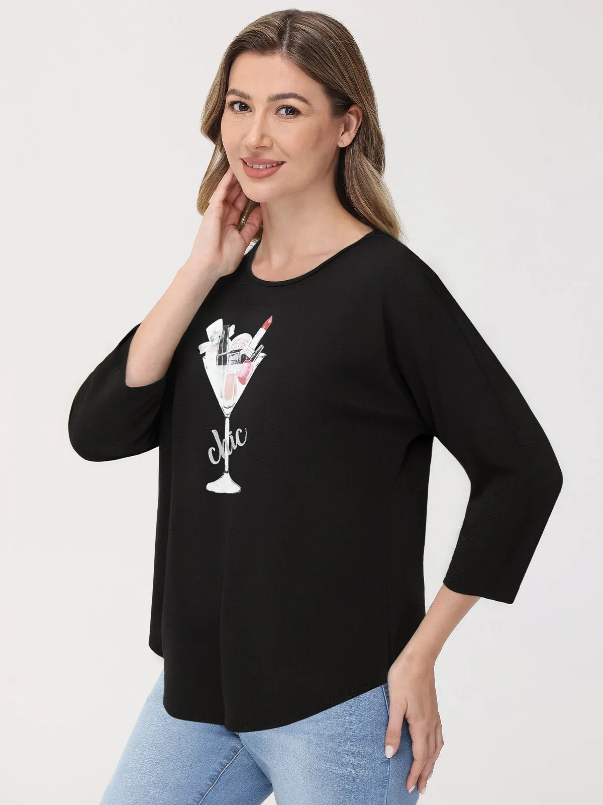 Wine Glass Graphic Top sold by 89th & Madison product image thumbnail 3