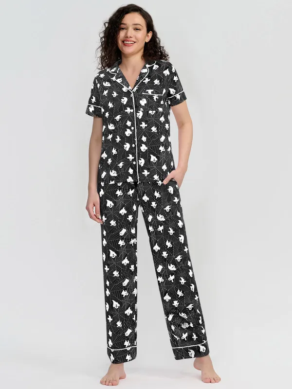Halloween Ghost Short Sleeve Pajamas Set sold by 89th & Madison