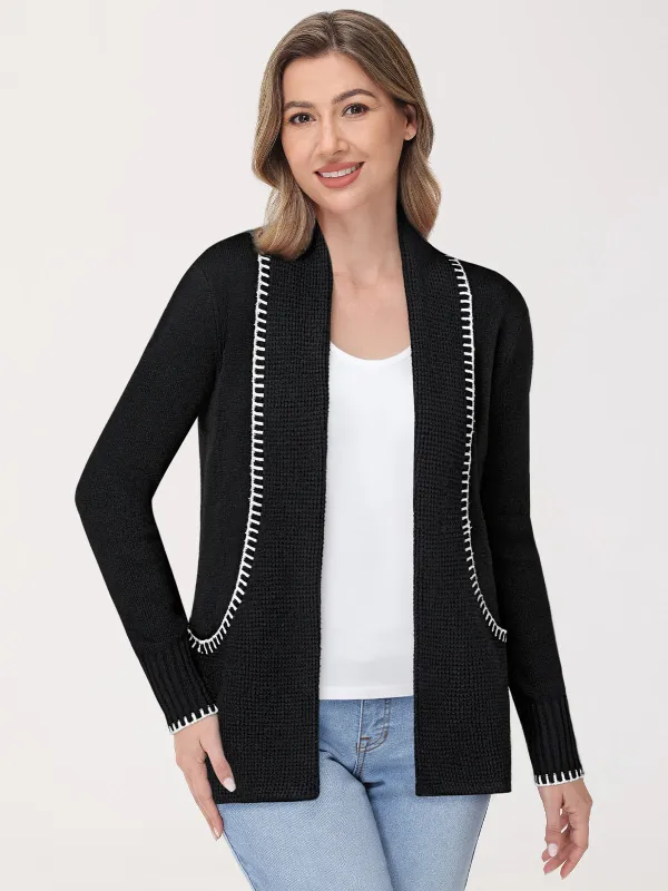 Contrast Stitch J-Pocket Cardigan sold by 89th & Madison