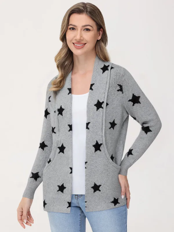 Star Pattern J-Pocket Cardigan sold by 89th & Madison