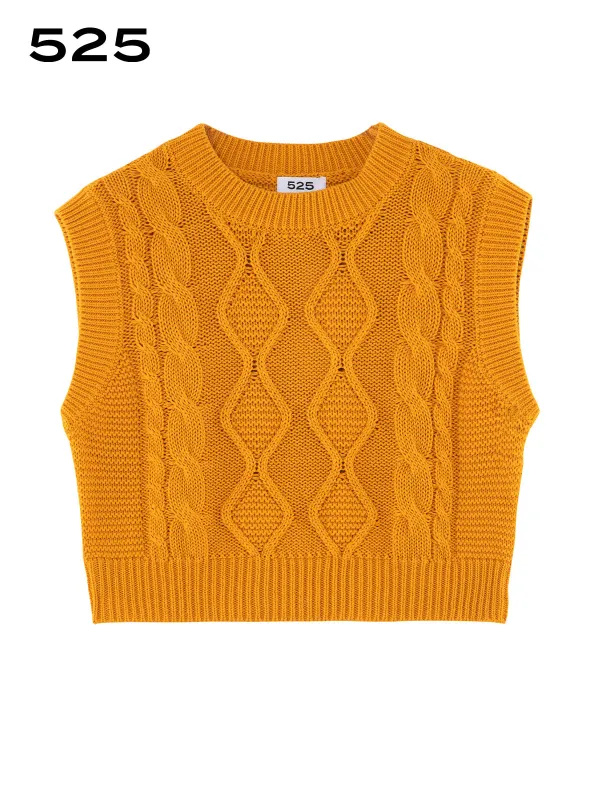 Cotton Cable Crewneck Vest sold by 89th & Madison