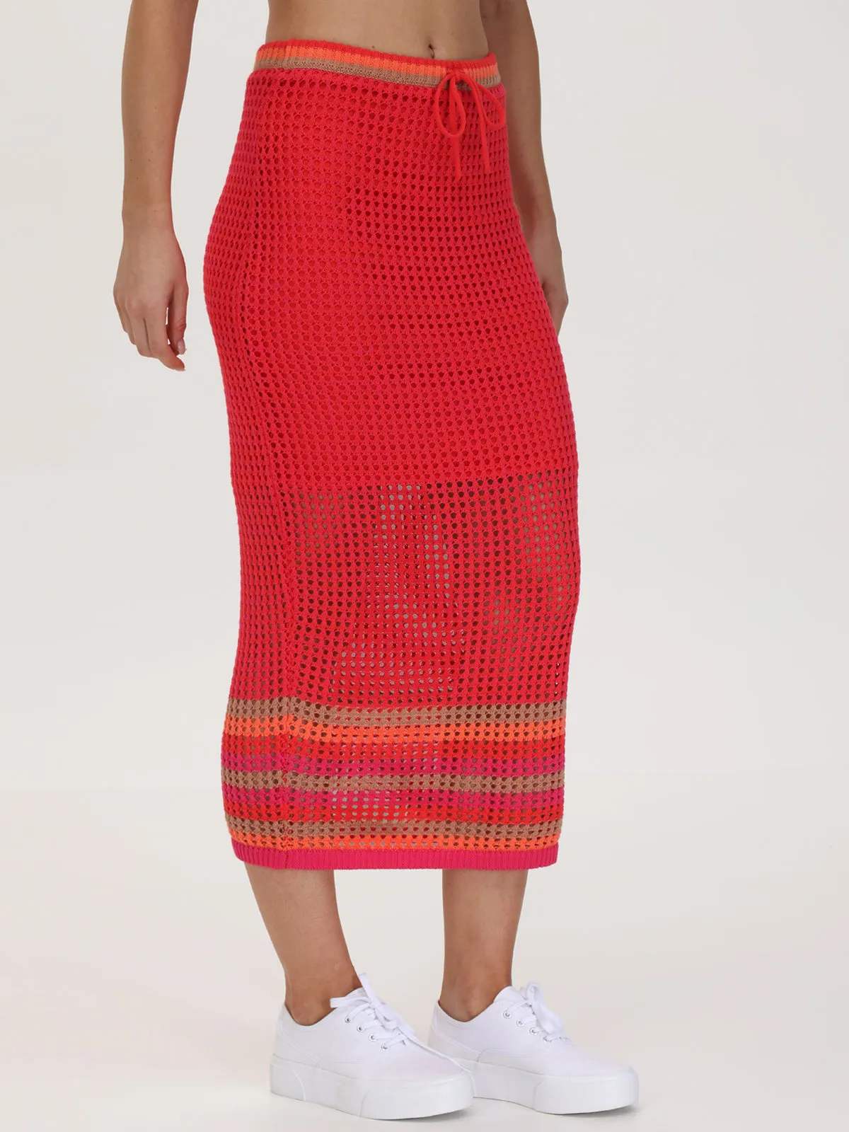 Vienna: Stripe Pointelle Midi Skirt sold by 89th & Madison product image thumbnail 2