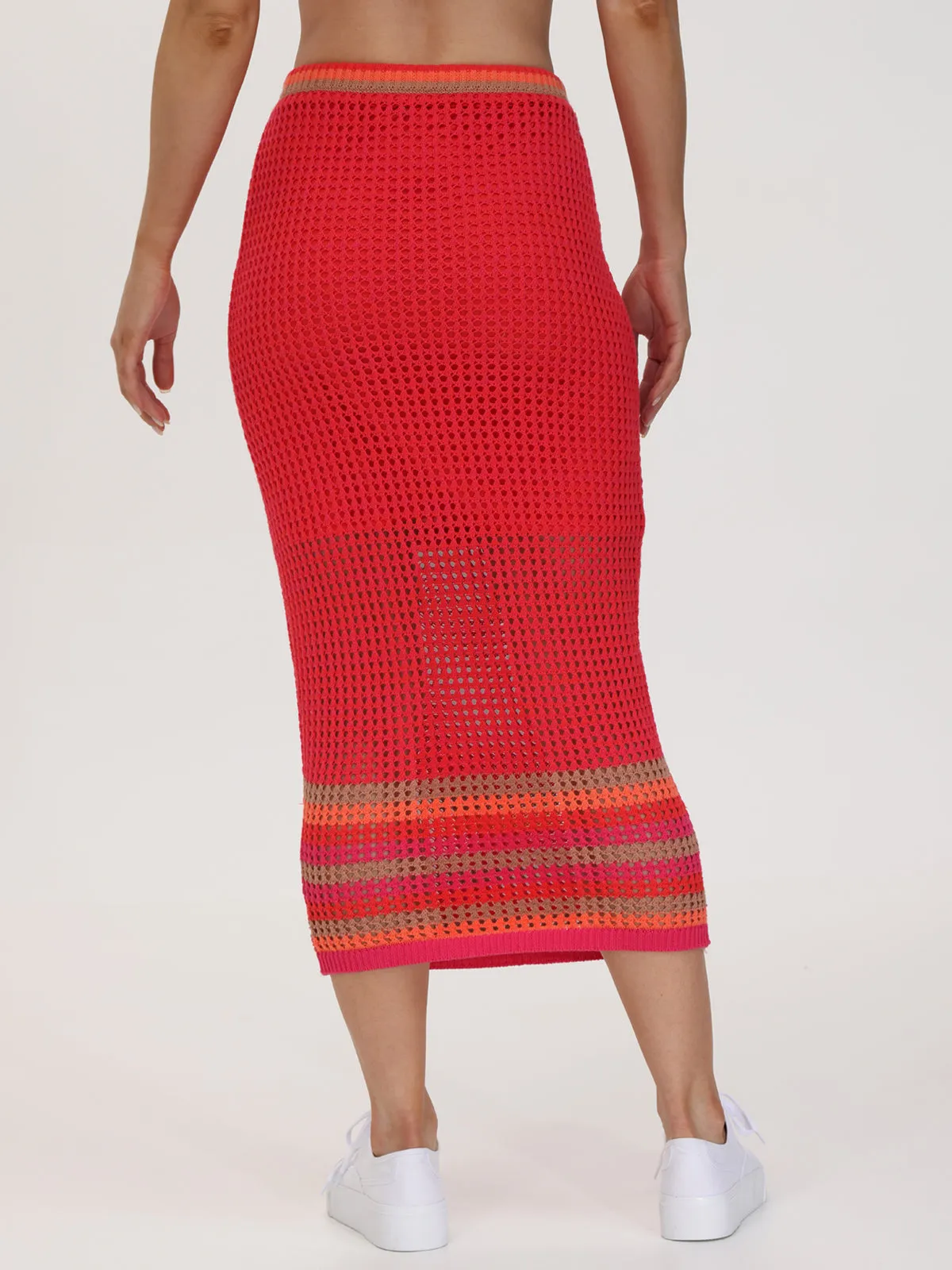 Vienna: Stripe Pointelle Midi Skirt sold by 89th & Madison product image thumbnail 3