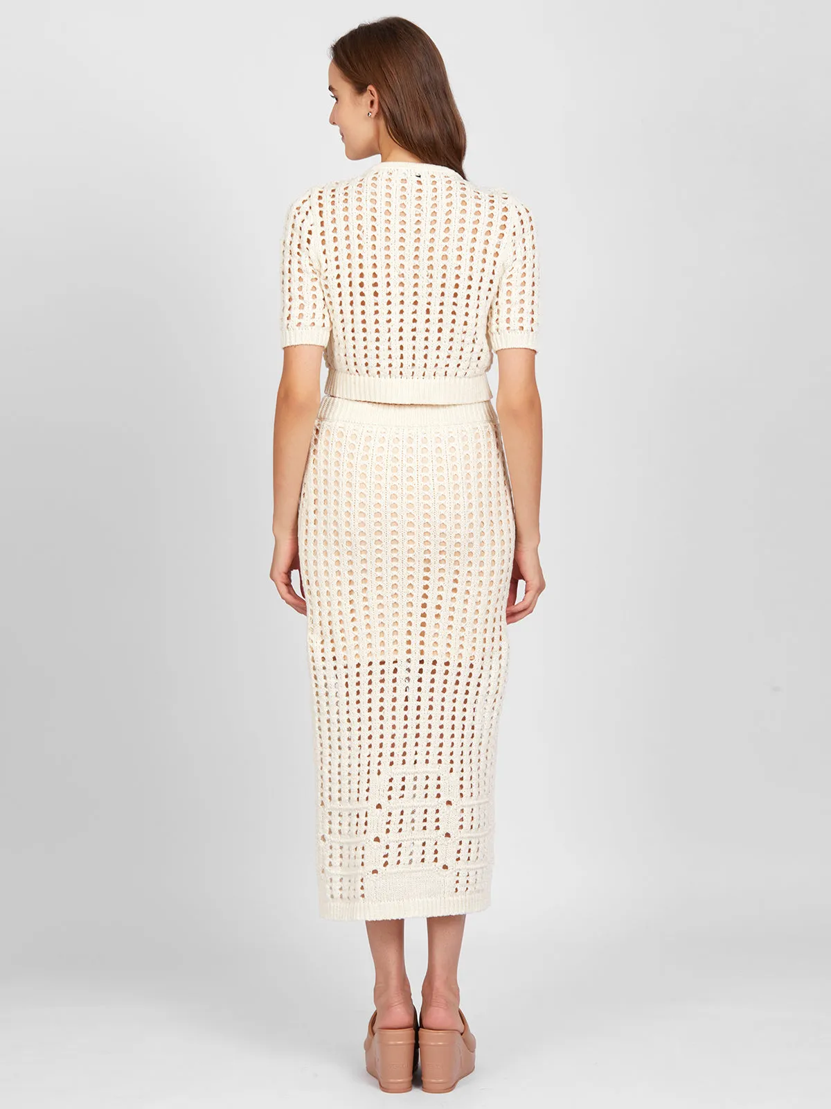 Christina: Open Stitch Midi Skirt sold by 89th & Madison product image thumbnail 5