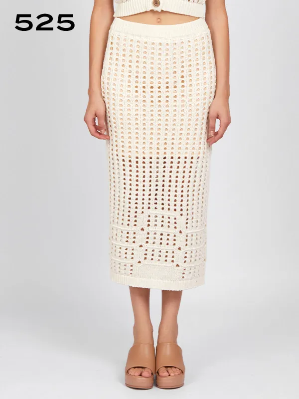 Christina: Open Stitch Midi Skirt sold by 89th & Madison