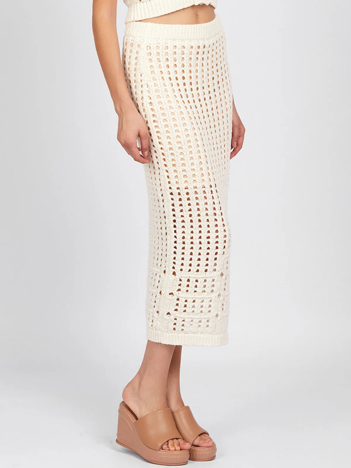 Christina: Open Stitch Midi Skirt sold by 89th & Madison product image thumbnail 2