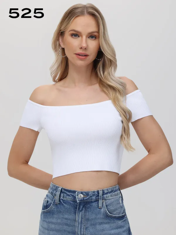 Izzy: Off Shoulder Ribbed Tank sold by 89th & Madison