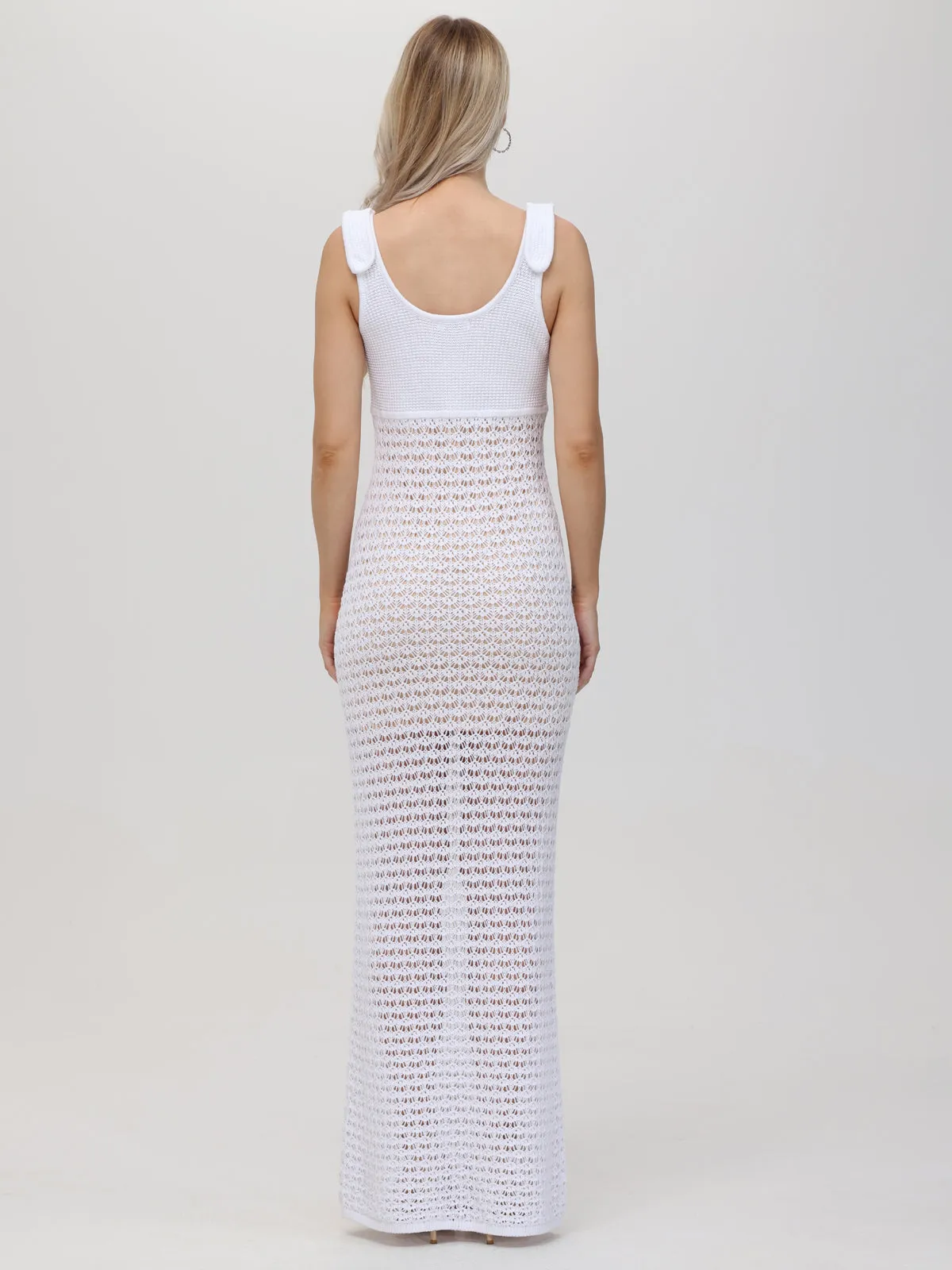 Serenity: Cotton Crochet Maxi Bow Tank Dress sold by 89th & Madison product image thumbnail 4