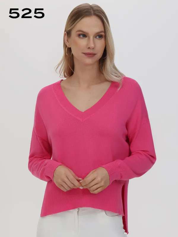 Noor: Oversized V-Neck Pullover sold by 89th & Madison