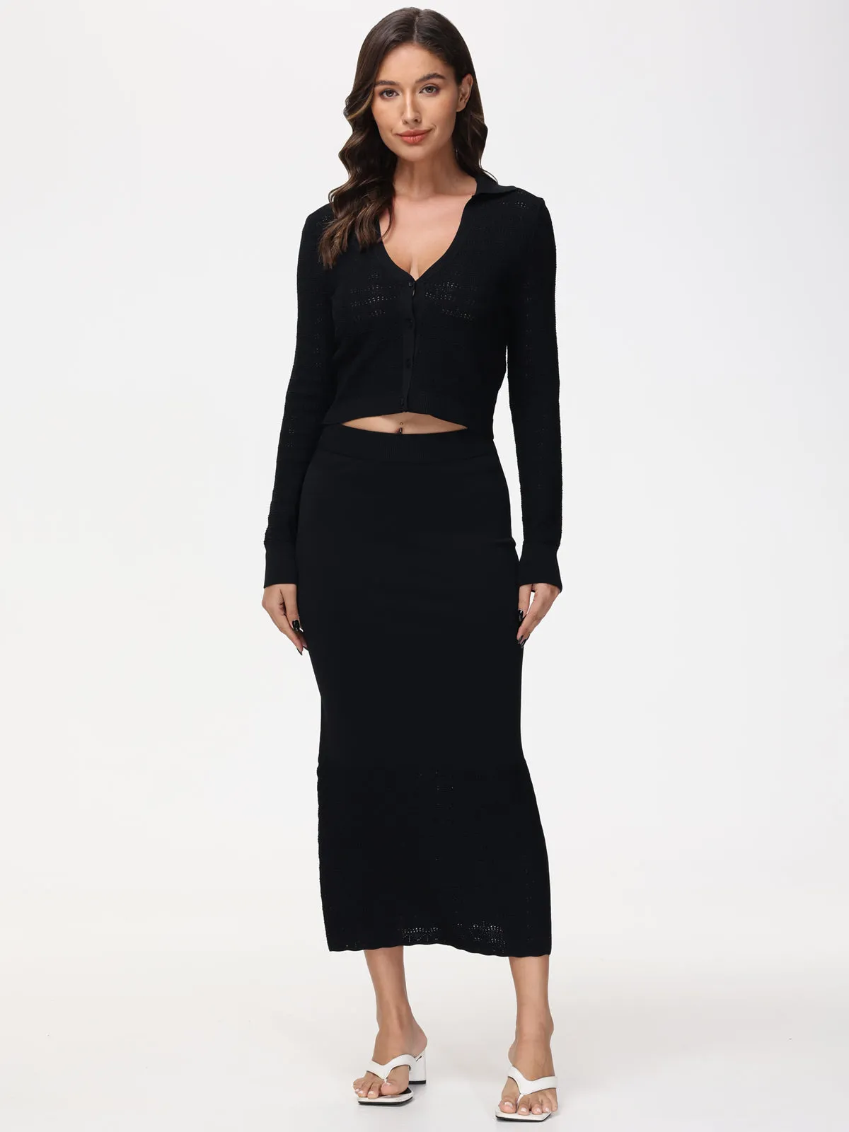 Cara: Cropped Johnny Collar Cardigan sold by 89th & Madison product image thumbnail 5