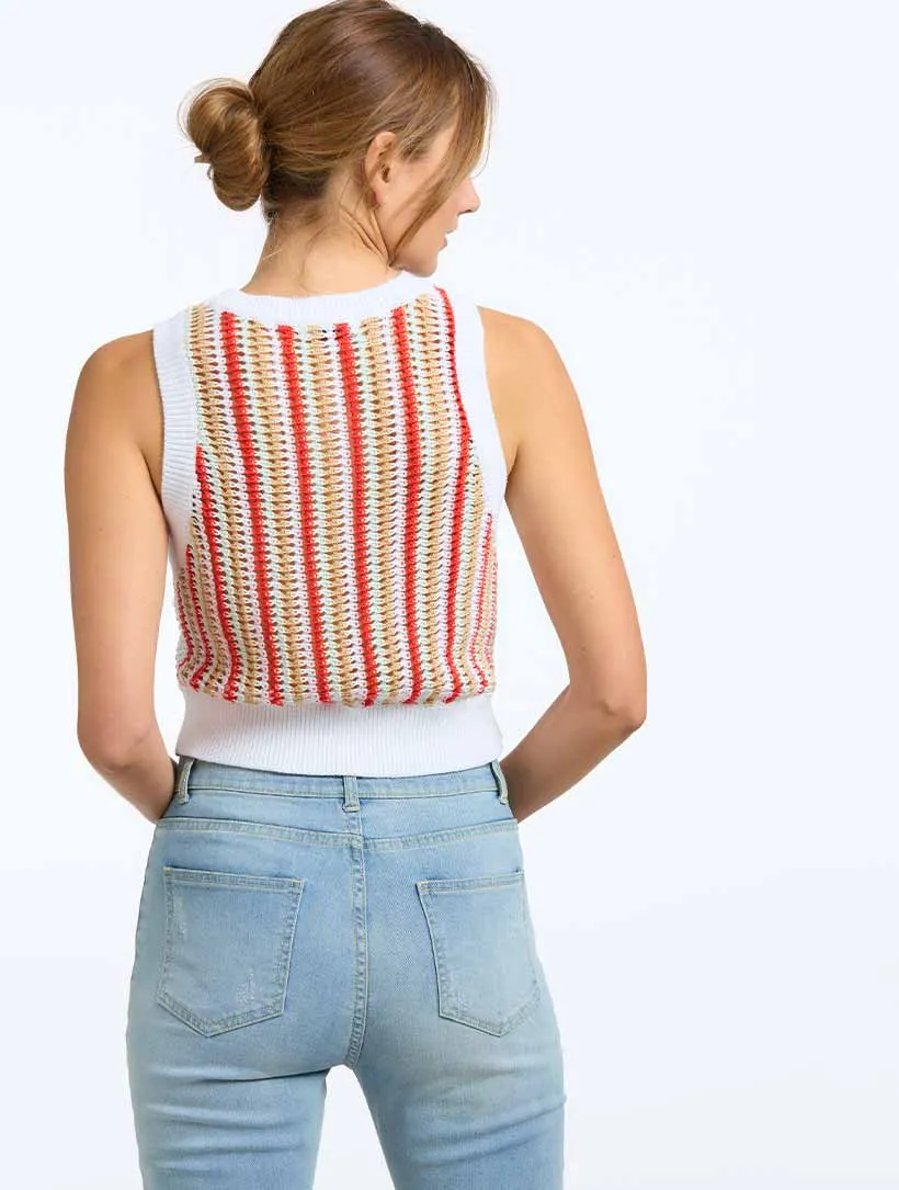 Stripe Crochet Tank sold by 89th & Madison product image thumbnail 2