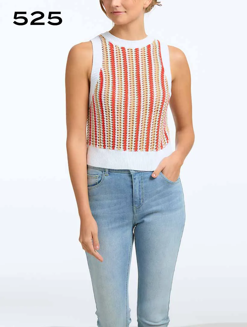 Stripe Crochet Tank sold by 89th & Madison