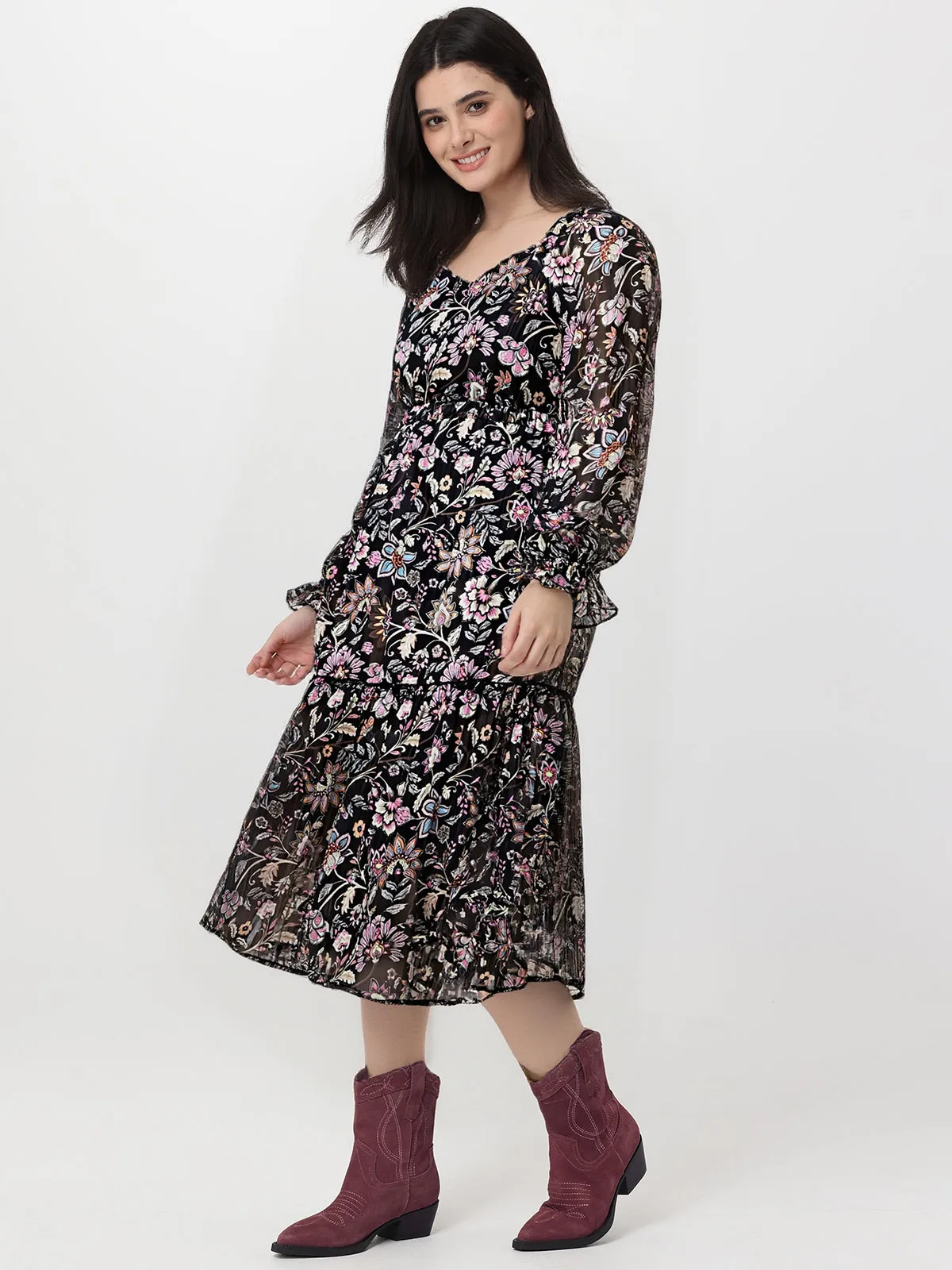Floral Print Midi Dress sold by 89th & Madison product image thumbnail 3