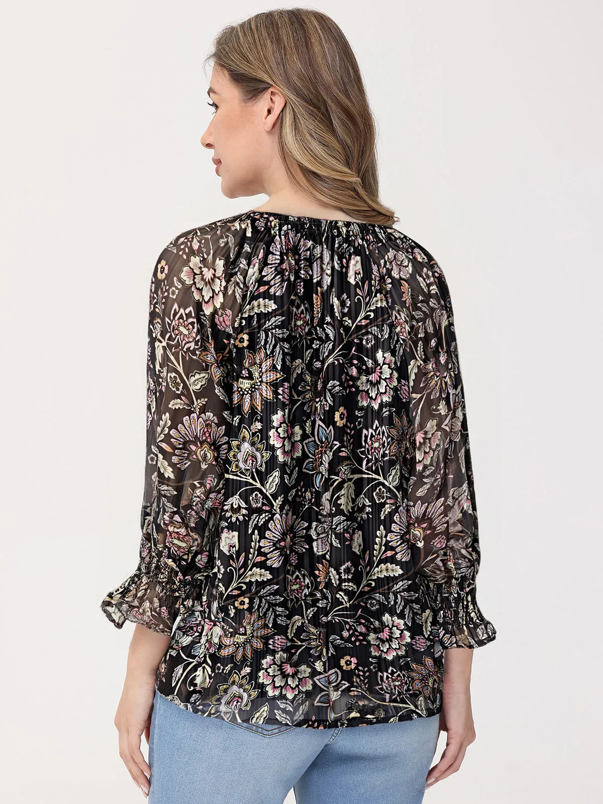 Floral Print 3/4 Sleeve Blouse sold by 89th & Madison product image thumbnail 2