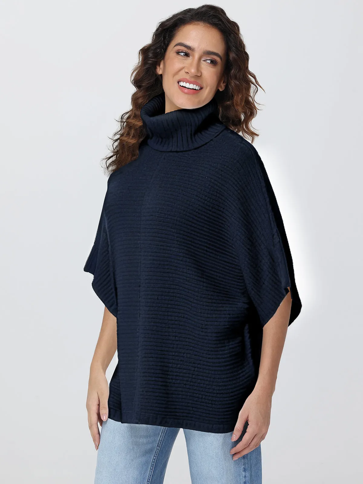 Ribbed Turtleneck Poncho sold by 89th & Madison product image thumbnail 3