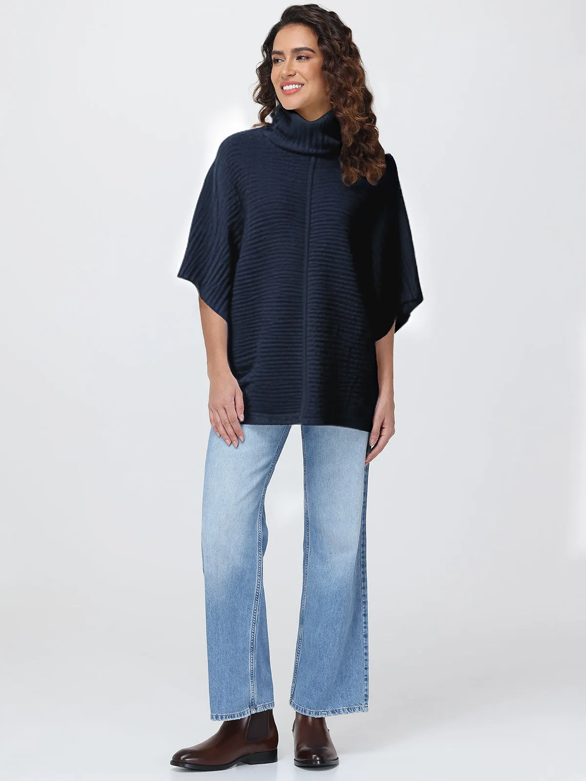 Ribbed Turtleneck Poncho sold by 89th & Madison product image thumbnail 5