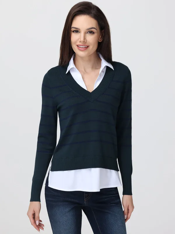 Madison Mixed Media Sweater sold by 89th & Madison