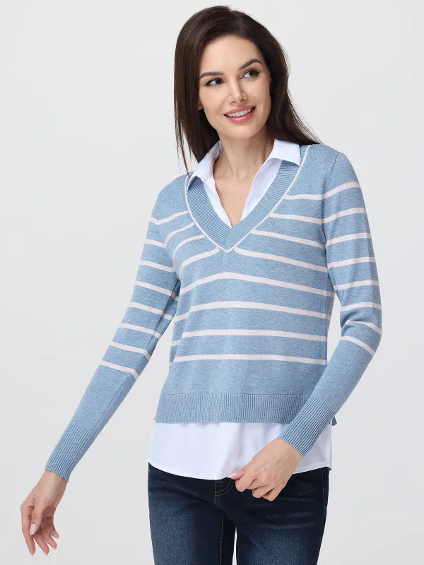 Madison Mixed Media Sweater sold by 89th & Madison