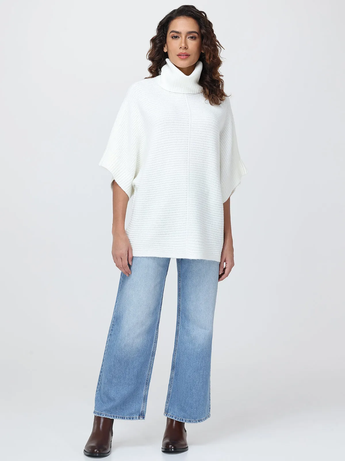 Ribbed Turtleneck Poncho sold by 89th & Madison product image thumbnail 5