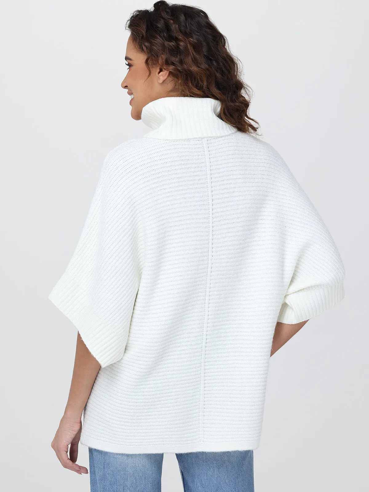 Ribbed Turtleneck Poncho sold by 89th & Madison product image thumbnail 2