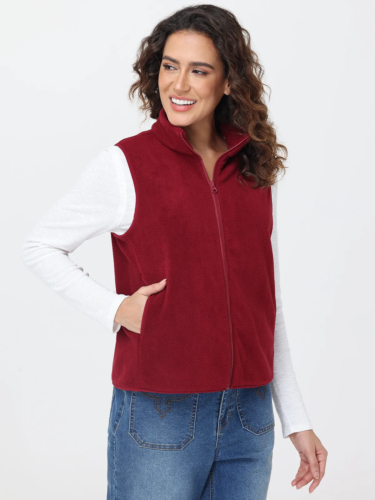 Zip-Front Microfleece Vest sold by 89th & Madison product image thumbnail 3