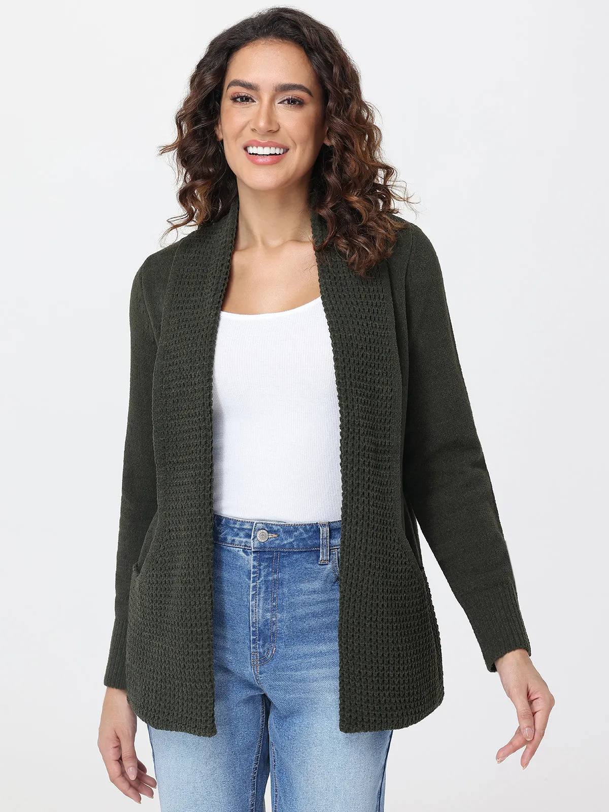 Chenille J-Pocket Cardigan sold by 89th & Madison