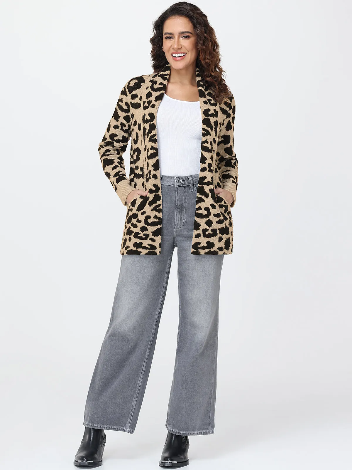 Leopard Print J-Pocket Cardigan sold by 89th & Madison product image thumbnail 5