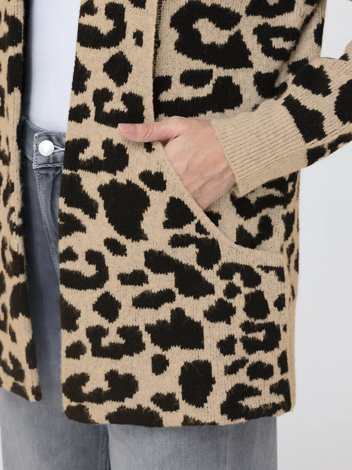 Leopard Print J-Pocket Cardigan sold by 89th & Madison product image thumbnail 4