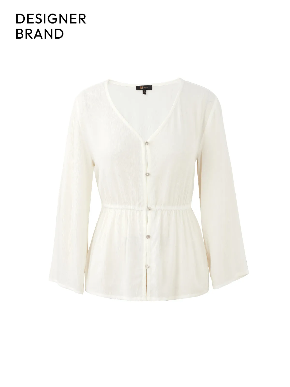 Crinkle Peplum Blouse sold by 89th & Madison