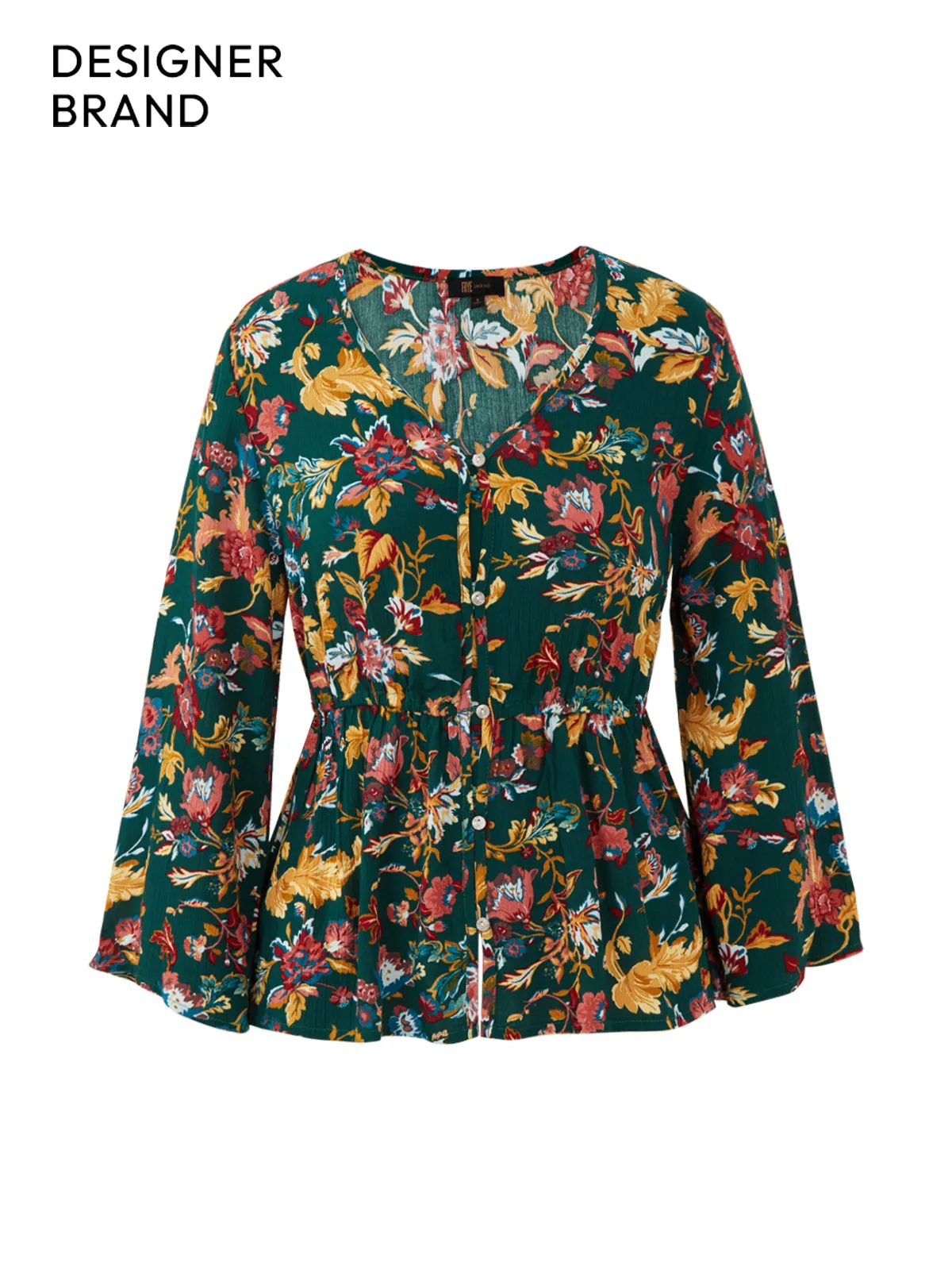 Crinkle Peplum Blouse sold by 89th & Madison product image thumbnail 3
