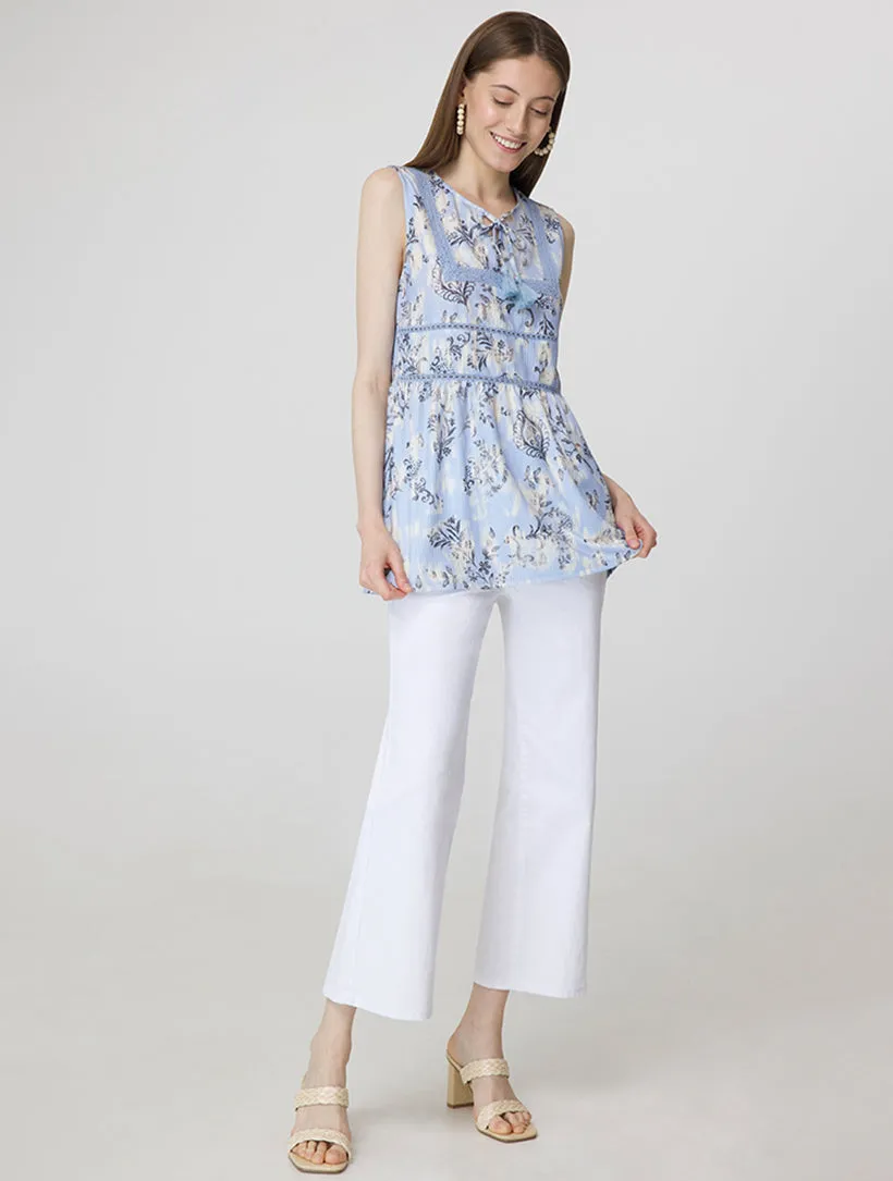Peplum Lace Trim Tank sold by 89th & Madison product image thumbnail 3