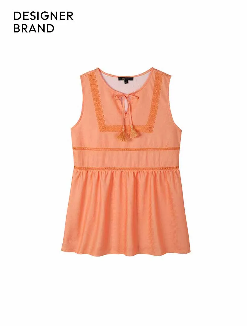 Peplum Lace Trim Tank sold by 89th & Madison product image thumbnail 4