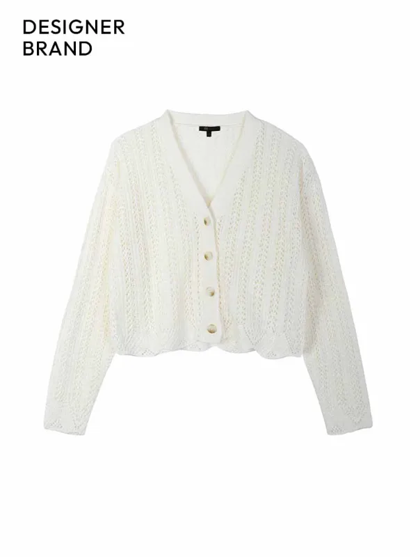 Button-Up Pointelle Cardigan sold by 89th & Madison