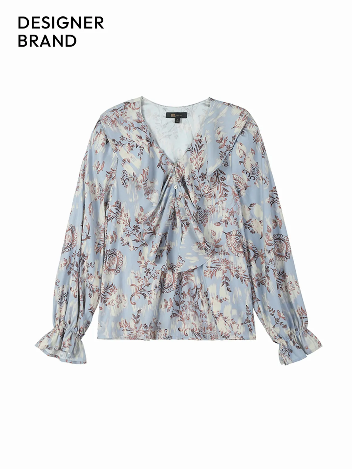 Ruffle Front Long Sleeve Blouse sold by 89th & Madison product image thumbnail 3