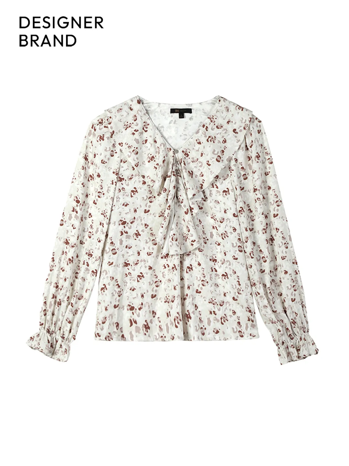 Ruffle Front Long Sleeve Blouse sold by 89th & Madison