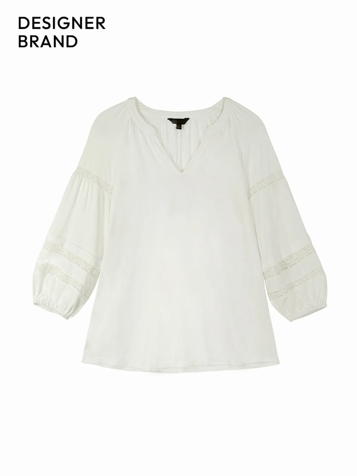 Split Neck Blouson Sleeve Blouse sold by 89th & Madison product image thumbnail 3