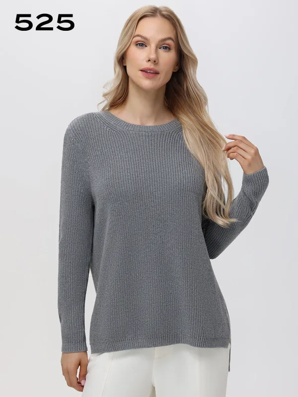 Crewneck Shaker Stitch Cotton Sweater sold by 89th & Madison